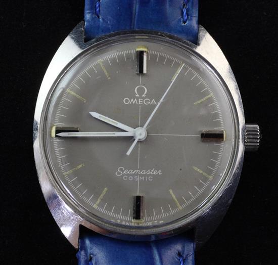 A 1960s/1970s stainless steel Omega Seamaster Cosmic manual wind wrist watch,